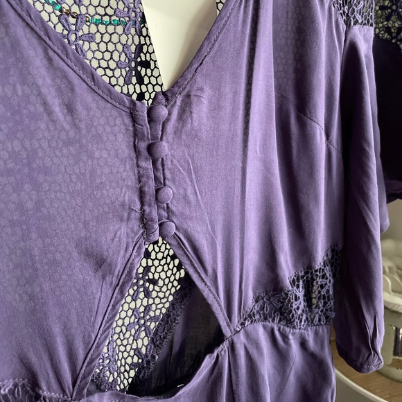 Purple Embroidered Maxi Dress Small New - Picture 8 of 10